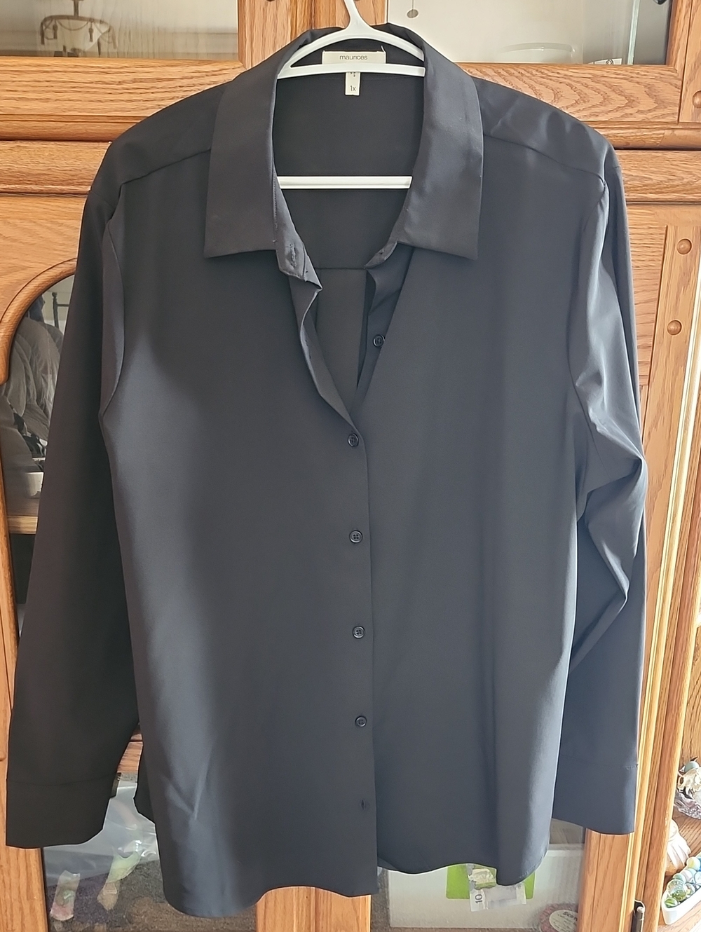 Maurices Black Men's Dress Shirt - Long Sleeve Button-Up
